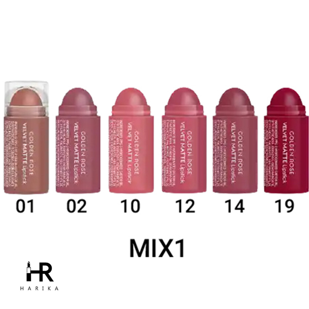 پک 6 عددی رژلب مینی گلدن رز (matt)...